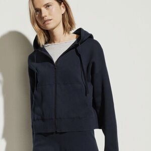 Vince Washed Cotton Hoodie Zip Navy Blue Sweatshirt Size XS MSRP $295